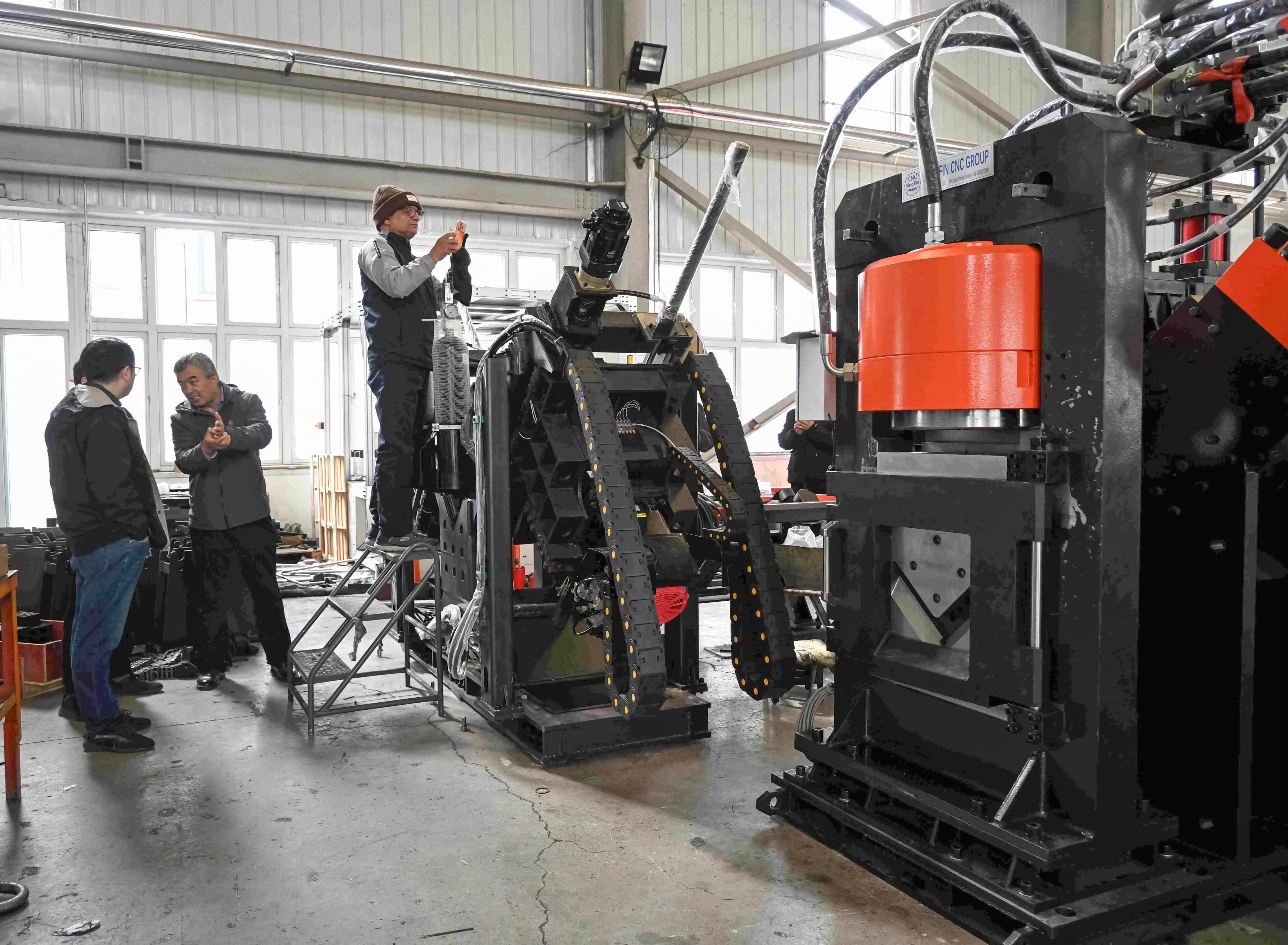 Indian Client Visits for Advanced lattice tower CNC Machinery